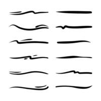 Swooshes and flourish brush stroke collection. vector