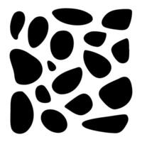 Random organic blobs, Random blots, ink blots, Spot shapes. Splash, spot chart. A drop of liquid, liquid. Pebbles, stone silhouettes. vector