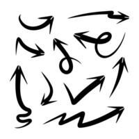 illustration of a set of doodle arrows, the design elements you need vector