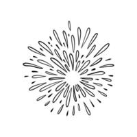 firework doodle, starburst hand drawn vector