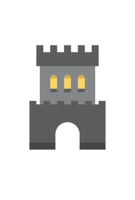 Castle icon flat design illustration