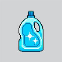 Pixel art illustration Detergent Bottle. Pixelated Laundry Detergent. Detergent Bottle Laundry pixelated for the pixel art game and icon for website and game. old school retro. vector