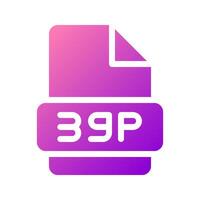 3gp file format icon with modern gradient fill vector