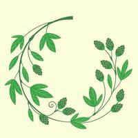 Natural decorative hop plant design element isolated on white vector
