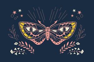 Isoteric Owl Butterfly Tropic Insect Concept Suitable for Decoration and Background vector