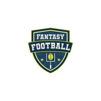 Fantasy Football Logo isolated in white and shield vector
