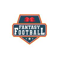Fantasy Football Logowith red helmet in pentagram shield vector
