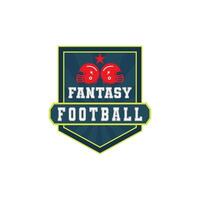 Fantasy Football Logo in shield and red helmet vector