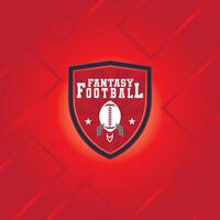 Fantasy Football red Logo isolated in red background vector