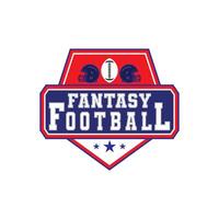 Fantasy Football Logo with blue helmet and white ball vector