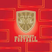 Fantasy Football Logo red and gold vector