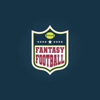 Fantasy Football Logo in shield and blue background vector