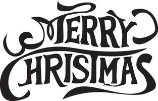 Merry Christmas text, lettering and typography graphics combined with little shapes vector