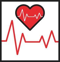 Heart rate monitor line isolated on transparent background. Heart rate pulse rhythm line illustration vector