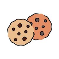 Cookies Icon Illustration with bright colour palette in flat design style Ideal for cafe branding, menus, and coffee-themed designs. vector
