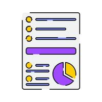 Task list Icon Illustration with bright colour palette in flat design style for Business and Office theme design. vector