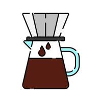 V60 coffee drip Icon Illustration with bright colour palette in flat design style Ideal for cafe branding, menus, and coffee-themed designs. vector