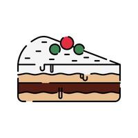 Slice of cake Icon Illustration with bright colour palette in flat design style Ideal for cafe branding, menus, and coffee-themed designs. vector