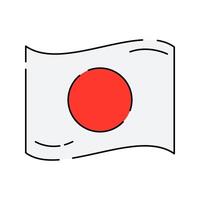 Japanese Flag Icon Illustration with soft colour palette in flat design style Perfect for cultural designs and illustrations. vector