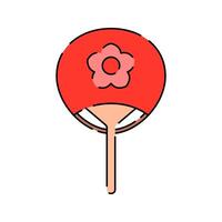 Japanese Fan Uchiwa Icon Illustration with soft colour palette in flat design style Perfect for cultural designs and illustrations. vector