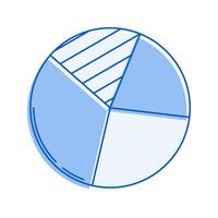 Pie Chart Icon Illustration with pastel colour palette in doodle style perfect for Finance and Achievements theme design. vector