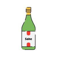 Sake Bottle Icon Illustration with soft colour palette in flat design style Perfect for cultural designs and illustrations. vector