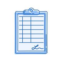Clipboard with Cecklist Icon Illustration with pastel colour palette in doodle style perfect for Finance and Achievements theme design. vector