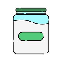 Sugar jar Icon Illustration with bright colour palette in flat design style Ideal for cafe branding, menus, and coffee-themed designs. vector