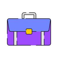 Briefcase Icon Illustration with bright colour palette in flat design style for Business and Office theme design. vector