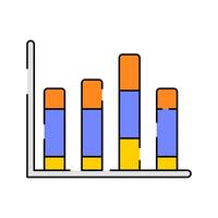 Bar chart Icon Illustration with bright colour palette in flat design style for Business and Office theme design. vector