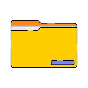 carpeta icono ilustración con brillante color paleta en plano diseño estilo para negocio y oficina tema diseño. vector