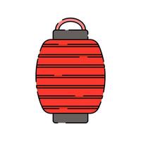 Japanese Lantern Icon Illustration with soft colour palette in flat design style Perfect for cultural designs and illustrations. vector
