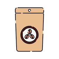 Coffee beans Icon Illustration with bright colour palette in flat design style Ideal for cafe branding, menus, and coffee-themed designs. vector
