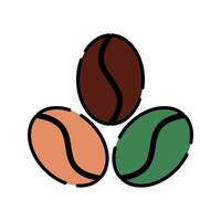Coffee beans Icon Illustration with bright colour palette in flat design style Ideal for cafe branding, menus, and coffee-themed designs. vector