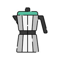 Moka pot Icon Illustration with bright colour palette in flat design style Ideal for cafe branding, menus, and coffee-themed designs. vector