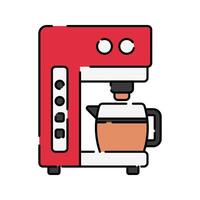 Espresso machine Icon Illustration with bright colour palette in flat design style Ideal for cafe branding, menus, and coffee-themed designs. vector
