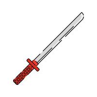 Katana Samurai Sword Icon Illustration with soft colour palette in flat design style Perfect for cultural designs and illustrations. vector