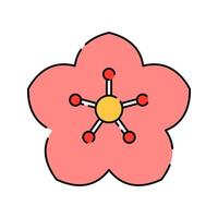 Sakura Cherry Blossom Icon Illustration with soft colour palette in flat design style Perfect for cultural designs and illustrations. vector