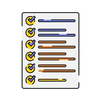 Checklist Icon Illustration with bright colour palette in flat design style for Business and Office theme design. vector