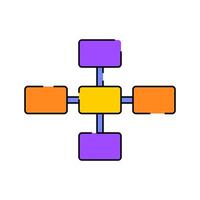 Flowchart Icon Illustration with bright colour palette in flat design style for Business and Office theme design. vector