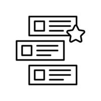 Priority icon with task cards and stars vector