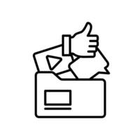 Content management icon with folder and social media vector
