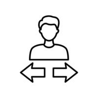 Decision making icon with people and arrows vector