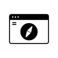 Explore icon on website page with compass vector