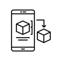 Design prototype icon on smartphone and 3d print vector