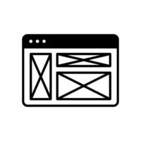 Wireframe icon for website page layout design vector