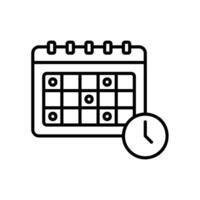 Timetable icon with event calendar and clock vector