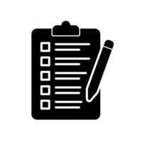 Task list icon with clipboard and pen vector