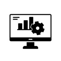 Progress icon with computer and data gear vector