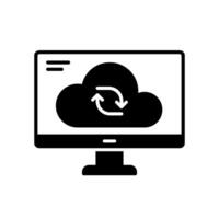 Cloud computing sync icon for data backup vector
